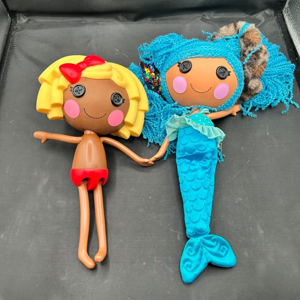 Lalaloopsy Doll Lot MGA 2009 Dot Starlight and 2013 Blue Mermaid Yarn Hair